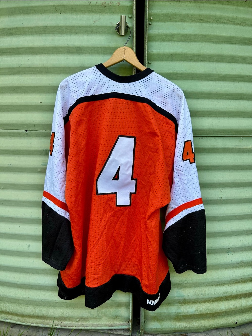 Vintage Abercrombie & Fitch Orange Mesh Hockey Jersey - Picture 2 of 16